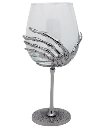 Skeleton wine glass