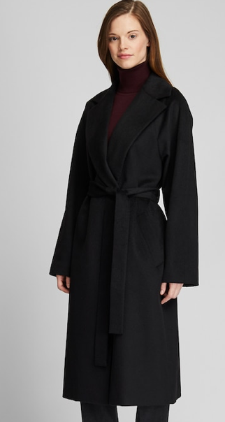 black wrap coat